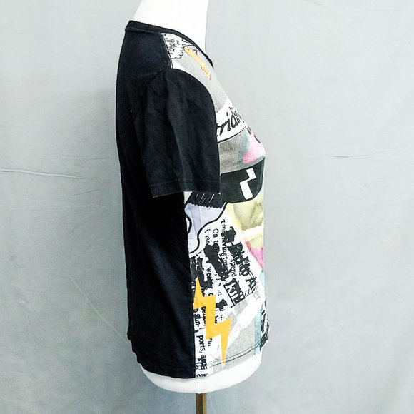 80s Style Mixed Print Graphic Tee - Picture 2 of 6